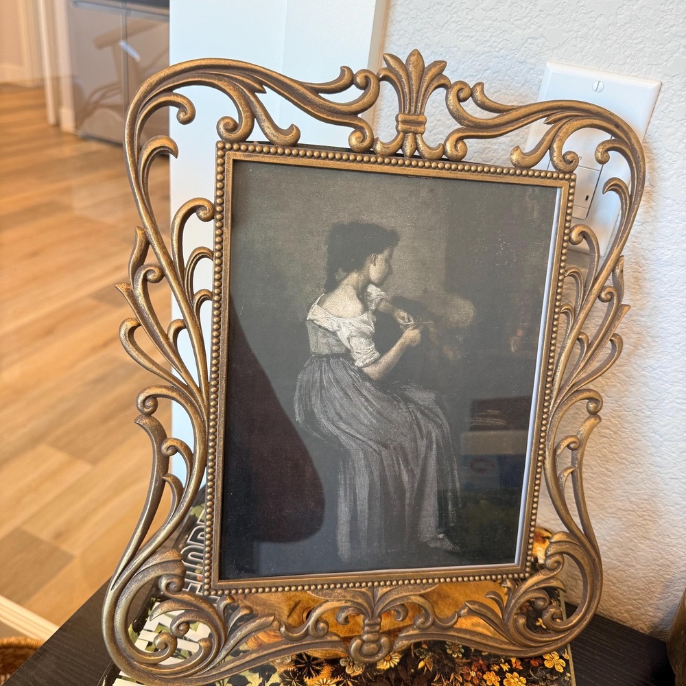 Vintage Ashleigh Manor 14" Ornate Gold Frame Heavy Baroque Openwork 8x10 Photo